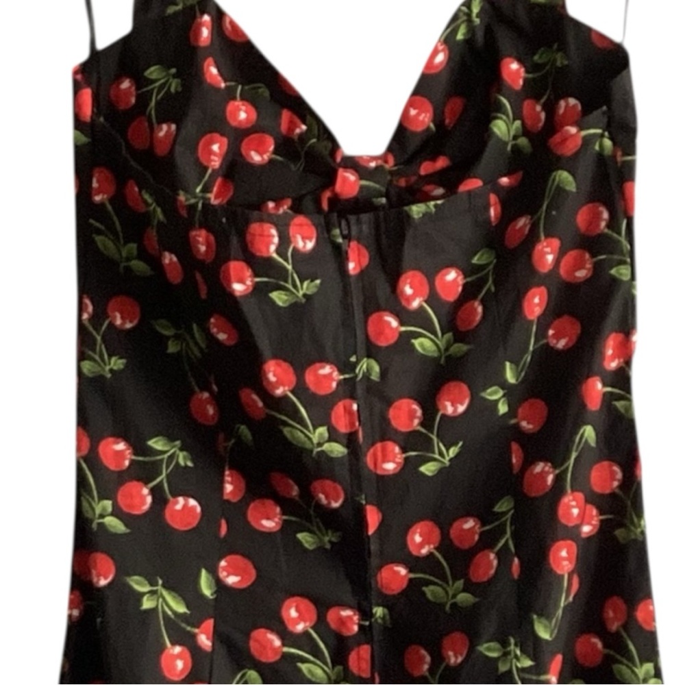 Morbid Threads Vintage Rockabilly Pin Up Cherry Halter Dress - Picture 6 of 8